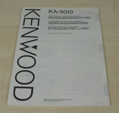 Kaufen Kenwood KA-5010 Bedienungsanleitung (mehrsprachig, Auch In Deutsch) • 9€
