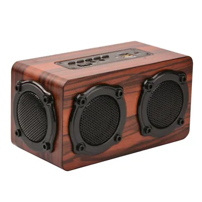 Kaufen Tragbarer Retro Holz Lautsprecher Stereo Bass Player Wireless Bluetooth MP3 S403 • 31.78€