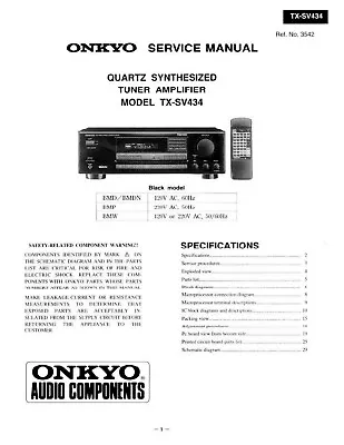 Kaufen Service Manual-Anleitung Für Onkyo TX-SV434  • 10€