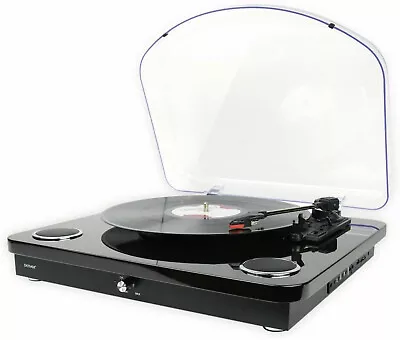 Kaufen Retro Plattenspieler Denver VPL-210 Schwarz Vinyl Bluetooth USB Lautsprecher MP3 • 59.99€
