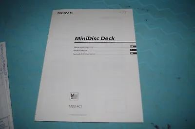 Kaufen Sony MDS PC1 Manual (Multi Language) • 35.90€