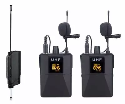 Kaufen E-Lektron U-2B Doppel Lavalier Funkmikrofon System Set UHF Mit Plug-In Empfänger • 47.99€