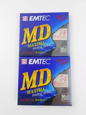 Kaufen NEW 2x EMTEC MD Maxima 74 Minidisc Neu Recordable Mini Disc MDs • 12.95€