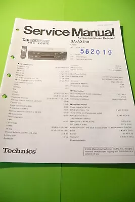 Kaufen Service Manual-Anleitung Für Technics SA-AX540  ,ORIGINAL ! • 13€