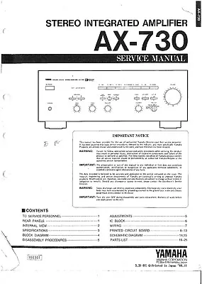 Kaufen Circuit Diagrams-Schaltpläne Für Yamaha AX-730  • 6€
