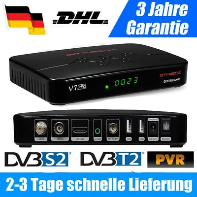 Kaufen Sat TV Receiver DVB-S2 T2 HEVC Twin Tuner USB HDMI Satellitenreceiver 12V FullHD • 35.42€