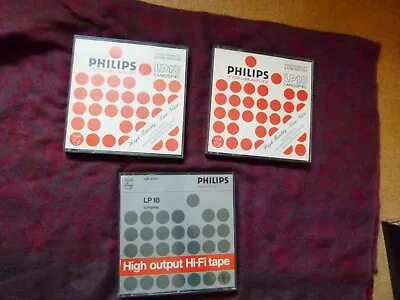 Kaufen PHILIPS LP18 , Spule 18cm, Mit BASF Tonband 3 Stück In Klapp-Box #2 • 10€