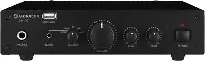 Kaufen Stereo Verstärker Monacor SA-100 Universal HiFi Endstufe Schwarz GUT Ohne Ovp • 59.90€