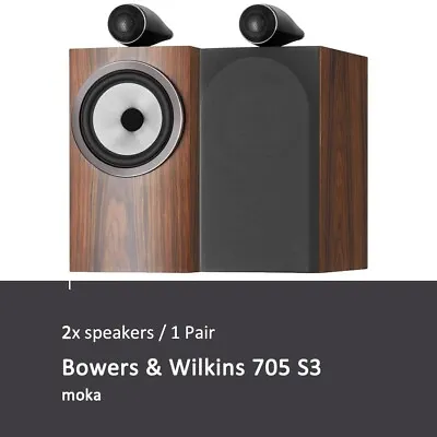 Kaufen Bowers & Wilkins 705 S3 Moka / 2-Way Bookshelf Speakers / PAIR / NEW !!! • 2,600€