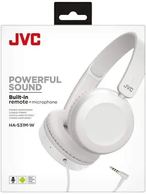 Kaufen JVC HA-S31M WHITE Binaural Foldable On-Ear Headphones W/Remote & Mic /Brand New • 20.31€