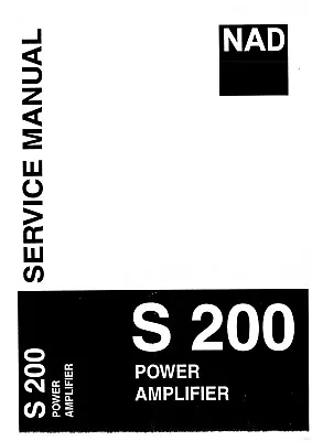 Kaufen Service Manual-Anleitung Für NAD S200  • 11€