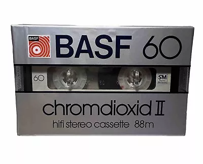 Kaufen BASF 60 Chromdioxid II SM Cassette  Audio Kassette 88m 60min.  NEU & OVP, Tape • 10.99€
