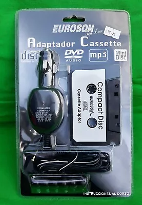 Kaufen Euroson Adaptador Cassette Mp3 IPod Smartphone DVD CD MiniDisc • 5.95€
