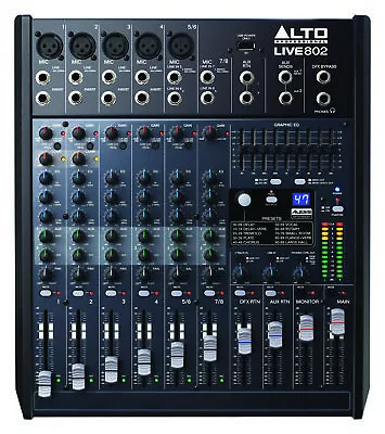 Kaufen B-WARE Alto Live 802 8 Kanal Mixer 2-Bus Mischer 60 Mm Fader 100 Alesis DSP USB • 271€