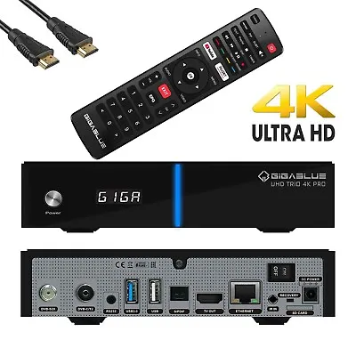 Kaufen GigaBlue Trio 4K PRO Sat Receiver 1x DVB-S2X 1x DVB-C/T2 Combo Tuner WiFi UHD • 129€