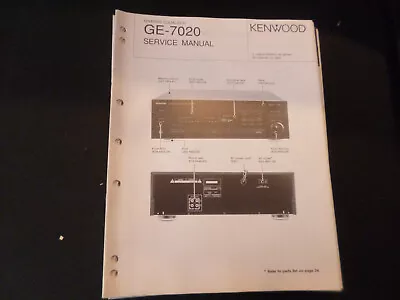 Kaufen Original Service Manual Schaltplan Kenwood GE-7020 • 12.50€