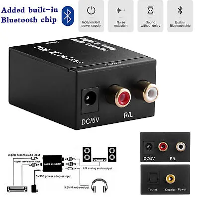 Kaufen Digital Analog Audio Konverter Optischer Koaxial Toslink Adapter RCA Klinke L/R • 9.89€