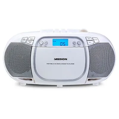 Kaufen MEDION LIFE E66476 Stereo Sound System CD MP3 Kassette UKW Radio Boombox Weiß • 39.99€