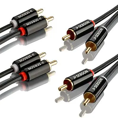 Kaufen 2x Cinch Kabel 0,5m Für HiFi Heimkino Anlagen AUX Audio Kabel RCA Stecker SEBSON • 12.99€