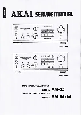 Kaufen Service Manual-Anleitung Für Akai AM-35, AM-55, AM-65  • 11€