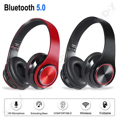 Kaufen Wireless Kopfhörer Bluetooth Headset HIFI Stereo Over-Ear Faltbar Mit Mikrofon • 14.19€