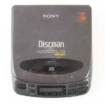 Kaufen Tragbarer CD Player Recorder Sony Discman D-202 Schwarz Defekt • 29.99€