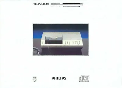 Kaufen Philips  Bedienungsanleitung User Manual   Für CD 100 Deutsch Englisch Copy • 12.95€