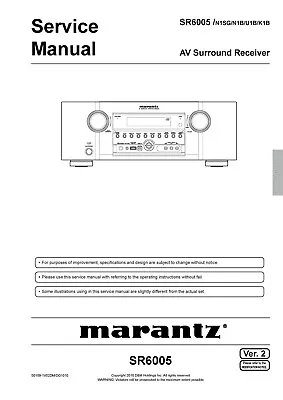Kaufen Service Manual-Anleitung Für Marantz SR-6005  • 20€