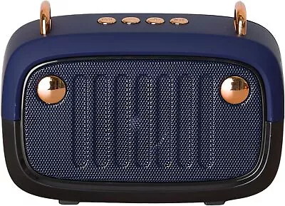 Kaufen Vendoza BS-32D Tragbarer Bluetooth-Lautsprecher - Blauer Kabelloser Retro-Lautsprecher Für • 36.04€