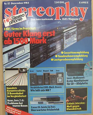 Kaufen Stereoplay 12/84 Philips CD 204, JVC XL-V2, Revox Agora B, T+A Soitaire OEC 500 • 6€