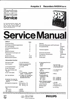 Kaufen Philips  Service Manual  Für N 4504 Ausgabe 2  Deutsch  Copy • 10.35€