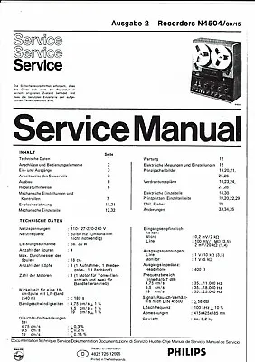 Kaufen Philips  Service Manual  Für N 4504 Ausgabe 2  Deutsch  Copy • 11.15€