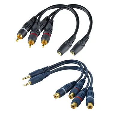 Kaufen 3,5mm Stereo-Stecker/Buchse Auf Dual-Cinch-RCA-female/male Audio-Adapter Kabel • 7.18€