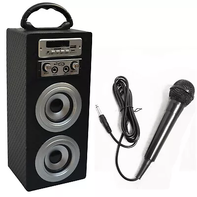 Kaufen Mobile Bluetooth Lautsprecher + Mikrofon_carbon Look_fm_aux_usb_sd_mp3_box33 • 24.99€