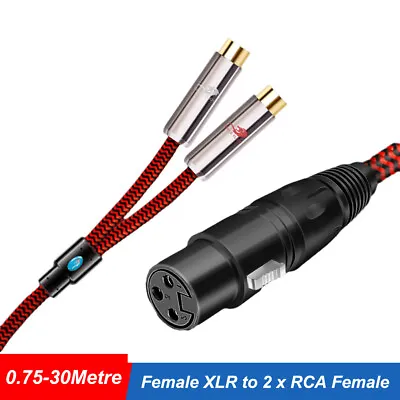 Kaufen Chinch Cinch RCA Female Auf 2x XLR Female Weiblich Adapter-Kabel 0.75 - 30Metres • 17.59€