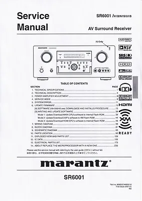 Kaufen Service Manual-Anleitung Für Marantz SR-6001  • 20€