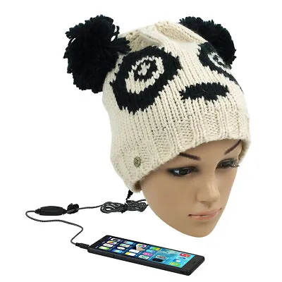 Kaufen KitSound Audio Mütze Beanie Mit Integrierten Kopfhörer Panda Nr.8 Strickmütze • 24.95€