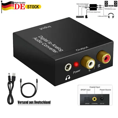 Kaufen Digital To Analog Audio Converter Optical Coaxial Toslink Adapter RCA Klinke L/R • 12.98€