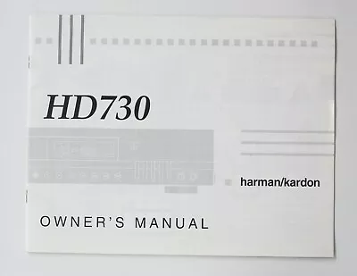 Kaufen Original HARMAN/KARDON HD730 CD-Player Owners Manual/Bedienungsanleitung !!! • 17€