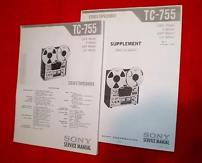 Kaufen Service Manual Für SONY TC-755 Und Für Tapecorder WEGA B4610 • 36€