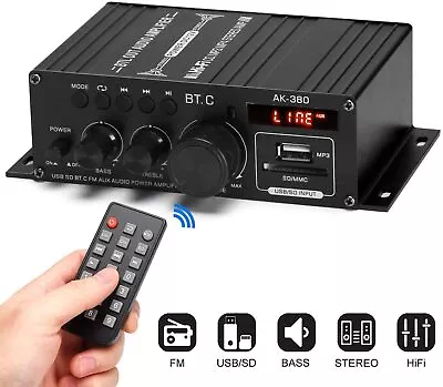 Kaufen Verstärker Audio Stereo Amplifier HIFI Digital Bluetooth FM USB Vollverstärker • 25.99€