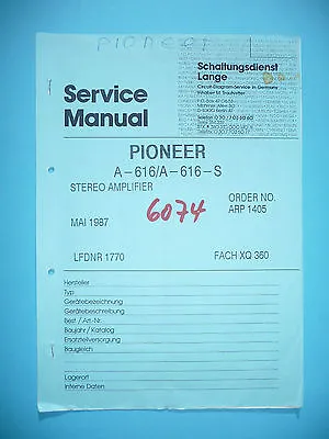 Kaufen Service Manual Für Pioneer A-616  • 11€