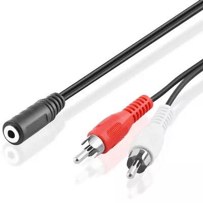 Kaufen Y Cinch Kabel Adapter 2 Chinch Stecker Rot Weiß - 1 Klinke Kupplung Buchse Kurze • 4.99€