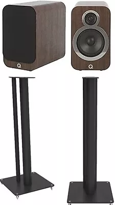Kaufen Q Acoustics 3020i Bücherregal-Lautsprecher & 3000i Schwarz Ständer QA3102 Englische Nussbaum • 404.67€