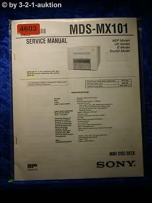 Kaufen Sony Service Manual MDS MX101 Mini Disc Deck (#4603) • 15.99€