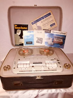 Kaufen Vintage Tonbandgerät GRUNDIG TK46b Im Koffer Bediehnungsanleitung • 49.90€