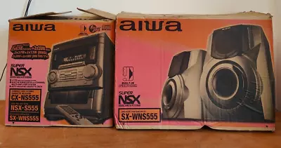 Kaufen Aiwa CX-NS555 Stereo CD3 Dual Kassettenabspielgerät Radio Stereo HiFi + Lautsprecher Verpackt • 172.88€
