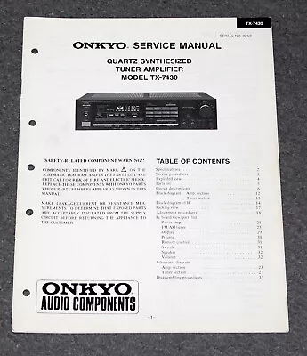 Kaufen Onkyo TX-7430 - Original Service Manual / Reparaturanleitung • 7.95€