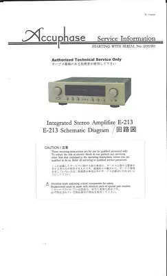 Kaufen Accuphase Service Manual Für E- 213  Englisch Copy • 12.50€