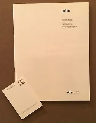 Kaufen Braun Atelier R4 Anleitung BDA Original Multi Language Deutsch, E., F. Neuwertig • 39.99€
